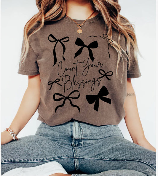 Count your Blessings Bow Tee